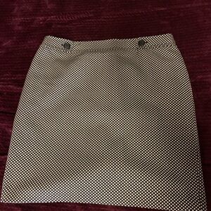 Ann Taylor Black & White Checked Straight Skirt Size 18